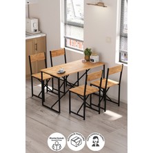 Bofigo 4lü Mutfak Seti Mutfak Masa ve Sandalye Seti Balkon Masası Cafe Seti Bulut Çam