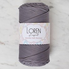 Loren Polyester Soft Macrame Gri El Örgü Ipi - LM050 - 34448