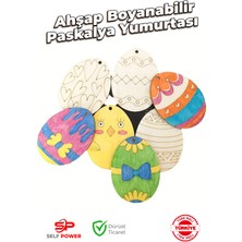 20 Parça Ahşap Paskalya Yumurta Boyama Seti, Fırça ve Boya Dahil