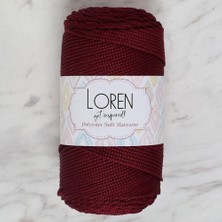 Loren Polyester Soft Macrame Bordo El Örgü İpi - LM039 - 34444