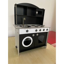 Ahşap Mutfak Oyuncak Seti, 3mm Siyah, Eğlenceli ve Güvenli Oyun Malzemesi