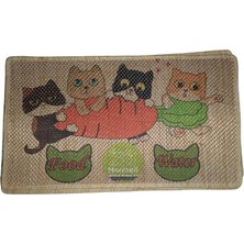 Feyza Design Renkli Jüt Halı Kedi Tırmalama 70X43 Cm, Desenli, Dayanıklı ve Şık