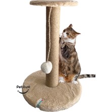 Feyza Design Kedi Kafa Figürlü Jüt Ipli Tırmalama Direği, Eğlenceli ve Dayanıklı Tasarım