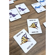 24 Parça Ahşap Denizaltı Zeka Kartları Eşleştirme Oyunu, Eğlenceli ve Eğitici