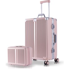 Zeplin Joya Pc Policarbon 2'li Valiz Seti (Orta ve Makyaj) Pembe