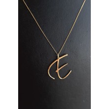 Özgür Takı 925 Ayar Gümüş 24 Ayar Altın Kaplama Harf Kolye