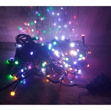 Mercansa 10M 100 LED Damla Uçlu LED Işık Rgb Işık Siyah Kablo