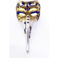 Brf Bfs  Mavi Renk Işlemeli Seramik Malzemeden Imal Venedik Uzun Maske Magnet