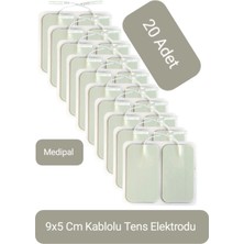 20 Adet 9x5 cm Büyük Boy Kablolu Tens Pedi - Elektrot ve Yedek Set