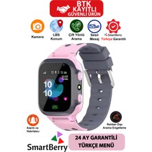 Çocuklar Için Konum Takipli Akıllı Saat, Sim Kart ve Sos Özellikli, Pembe