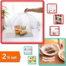 Hereveoyuncak Yemek Koruma Şemsiyesi 1 Adet + Lastikli Tencere ve Tabak Bonesi 20 cm 100 Adet - 2li Set H4E7B1