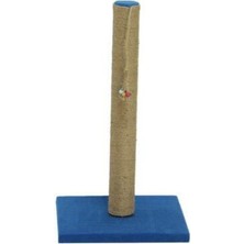 Feyza Design Mavi Large Ahşap Yuvarlak Kedi Tırmalama Direği 80 cm