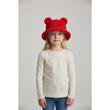 Kitti Çocuk Peluş Şapka Kulaklı Fötr 4-7 Yaş