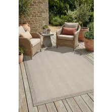 Enva Home Kilim Hasır Halı Kaymaz Taban Makinede Yıkanabilir Toz Hav Vermez Çerçeveli Sisal 6633 Bej Krem