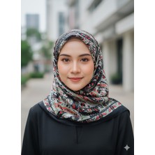 Cadde Dükkanı Nine Fresh Antik Desenli Pamuklu Şal Siyah