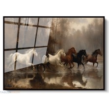 Tablonhazır Çerçeveli Yatay Cam Tablo Salon Duvar Tablosu Yatay Cam 5AT Yeni Ev Hediyesi Ofis Tablosu