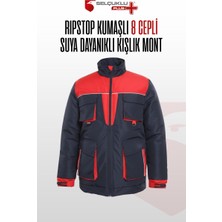 Suya Dayanıklı Reflektörlü Iş Montu - Ripstop Kumaşlı, Çok Cepli, Soğuk Geçirmez