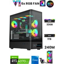 İzoly Nextgen R5-E I5 14400F 32GB Ddr5 1tb M.2 Nvme Rtx 4070 Super 12GB 240MM Sıvı Soğutma Oyuncu Masaüstü Bilgisayarı