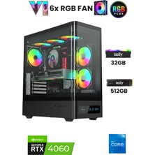 X7 I5 12400F 32GB Ddr4 Ram 512GB Nvme M.2 SSD RTX4060 8gb Oyuncu Masaüstü Bilgisayarı