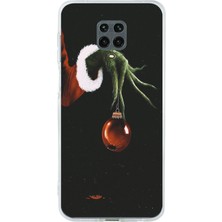 TechTree Redmi Note 9 Pro-9s Uyumlu Grinch Yeşil El ve Kırmızı Yılbaşı Topu Baskılı Silikon Kılıf