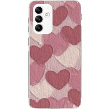 TechTree Samsung Galaxy A05S Uyumlu Pastel Gül Kurusu ve Pembe Kalpli Baskılı Silikon Kılıf