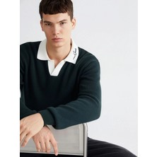 LC Waikiki Xsıde Yeşil Polo Yaka Erkek Triko Kazak