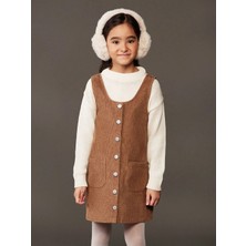 LC Waikiki Lcw Eco Ekru Bisiklet Yaka Kız Çocuk Triko Kazak