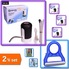 Hereveoyuncak Şarjlı Otomatik Damacana Su Pompası + Ergonomik Damacana Taşıma Aparatı - 2li Set E8F0M7