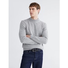 LC Waikiki Lcwaıkıkı Classic Gri Yarım Balıkçı Yaka Erkek Triko Kazak