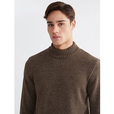 LC Waikiki Lcwaıkıkı Classic Kahverengi Yarım Balıkçı Yaka Erkek Triko Kazak