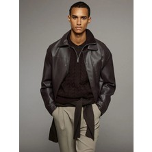 LC Waikiki Lcw Vision Kahverengi Dik Yaka Erkek Triko Kazak