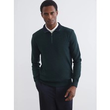 LC Waikiki Lcw Vision Yeşil Dik Yaka Erkek Triko Kazak