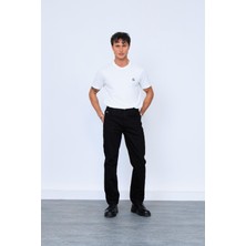 Siyah Parça Boya Gabardin Pantolon