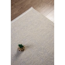 Ikizler Halı Krem  Şönil Kilim Makinede Yıkanabilir Kaymaz Taban Halı Yolluk Salon Mutfak Koridor Antre Halı