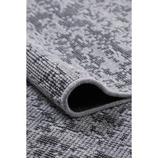 Ikizler Halı Gri  Şönil Kilim Makinede Yıkanabilir Kaymaz Taban Halı Yolluk Salon Mutfak Koridor Antre Halı