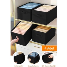 Luxway Home 4’lü Katlanabilir Dolap Içi ve Raf Düzenleyici Set – 45X25X20 cm Kıyafet Saklama Kutusu Organizer