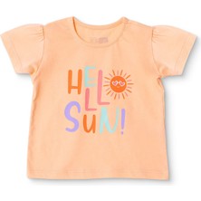 Hellobaby Kız Bebek Tshirt Süprem Bisiklet Yaka Kısa Kol