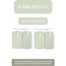 4'lü 9x5 cm Kablolu Tens Pedi Seti, Elektrot ve Yedek Pedi