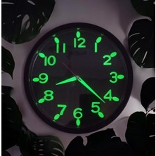 Bahat Fosforlu Kabartma Rakam Karanlıkta Parlayan Çocuk Odası Küçük Duvar Saati 22 cm