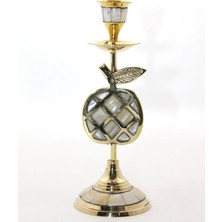 Maarketim Pirinç Sedefli Tekli Şamdan