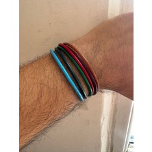 Herşey Nota Renkli Hakiki Deri Unisex Bileklik | Mıknatıslı Metal Tokalı Modern ve Enerjik Tasarım