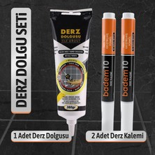 Badem10 (3'lü Set) Fayans Arası Beyaz Hazır Derz Dolgusu + 2'li Derz Boyama Boyası Kalemi Hızlı Kuruyan