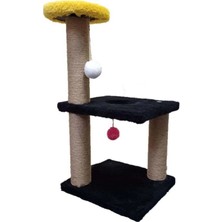 Feyza Design Katlı Yavru Kedi Tırmalama Tahtası Siyah Sarı