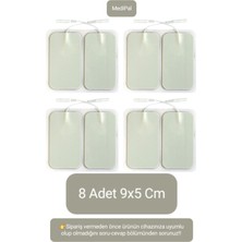 8 Adet 9x5 cm Kablolu Tens Pedi, Yedek Elektrot, Büyük Boy, Çok Amaçlı