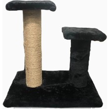 Feyza Design Ikili Oturaklı Siyah Kedi Tırmalama Merkezi