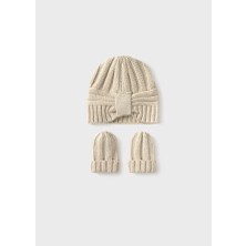 Mayoral Kız Bebek Şapka Eldiven Takımı Bej 9930