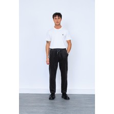 Antrasit Beli Lastikli Kalın Fitilli Kadife Pantolon