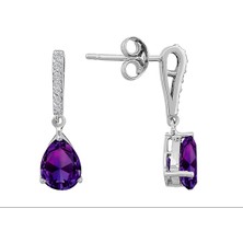 Sirius Pırlanta Pırlanta ve Damla Ametist Taşlı Küpe 0417E0011