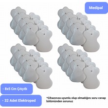 32 Adet Tens Pedi, Elektrot, 8x5 Cm, Çıtçıtlı, Çok Amaçlı Tedavi Seti