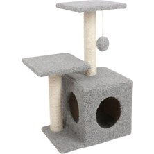 Feyza Design Çift Stepli Yuvalı Kedi Tırmalama Ağacı, Keyifli Oyun ve Tırmalama Noktası